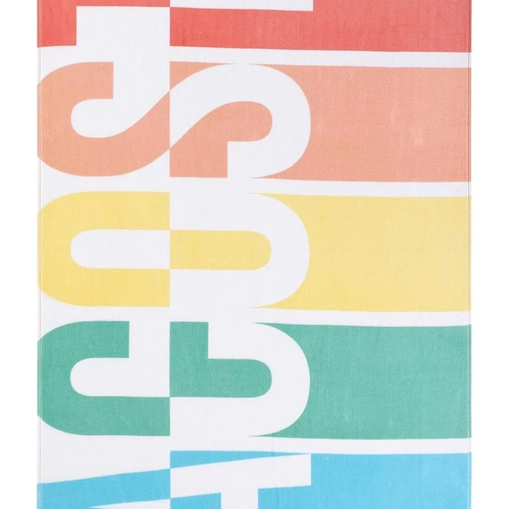 🆕 Lacoste Rainbow Logo Cotton Beach Towel 36